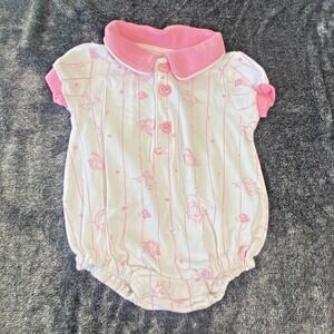 Vintage Lullaby Club Baby 6/9 Month Cotton‎ Nursery Rhyme Pink Romper Outfit